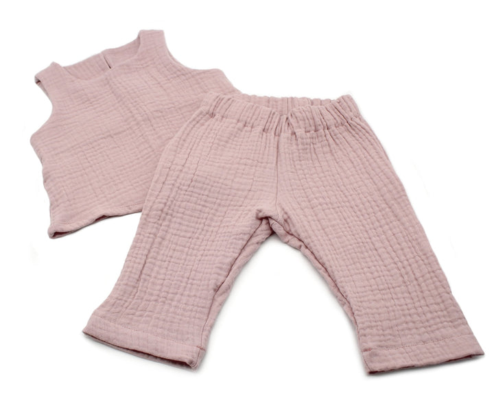 Muslin Summer Top and Pants - Pink 0 - 1 Year - AnnaKarinna