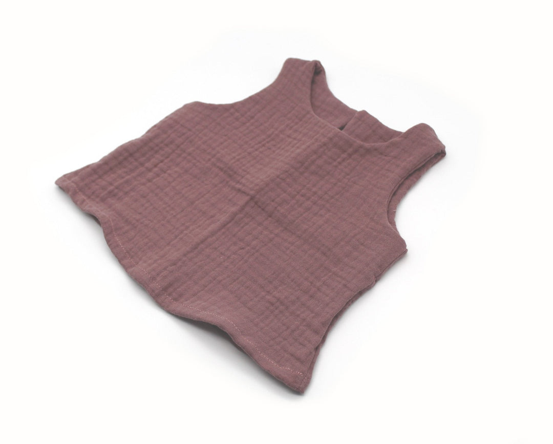 Muslin Summer Top and Shorts - Old Mauve 0 - 1 Year - AnnaKarinna