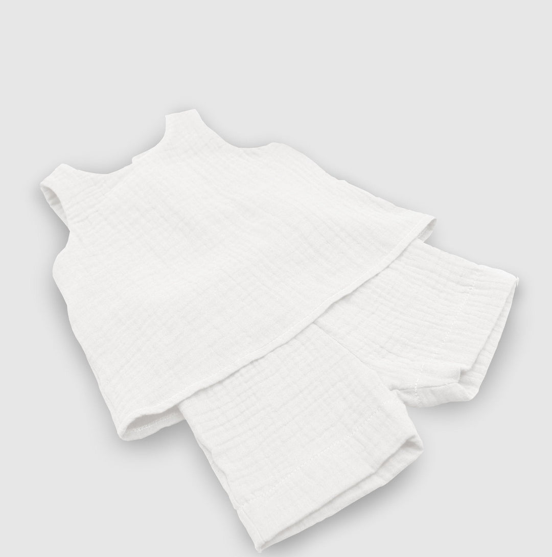 Muslin Summer Top and Shorts - White 0 - 1 Year - AnnaKarinna