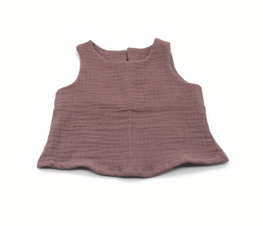 Muslin Summer Top - Old Mauve 0 - 1 Year - AnnaKarinna