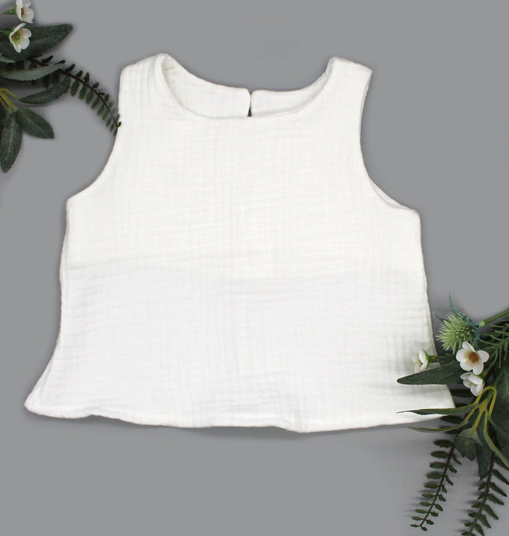 Muslin Summer Top - White 0 - 1 Year - AnnaKarinna