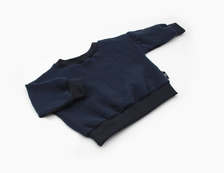 Muslin Sweater - Navy Blue 0 - 1 Year - AnnaKarinna