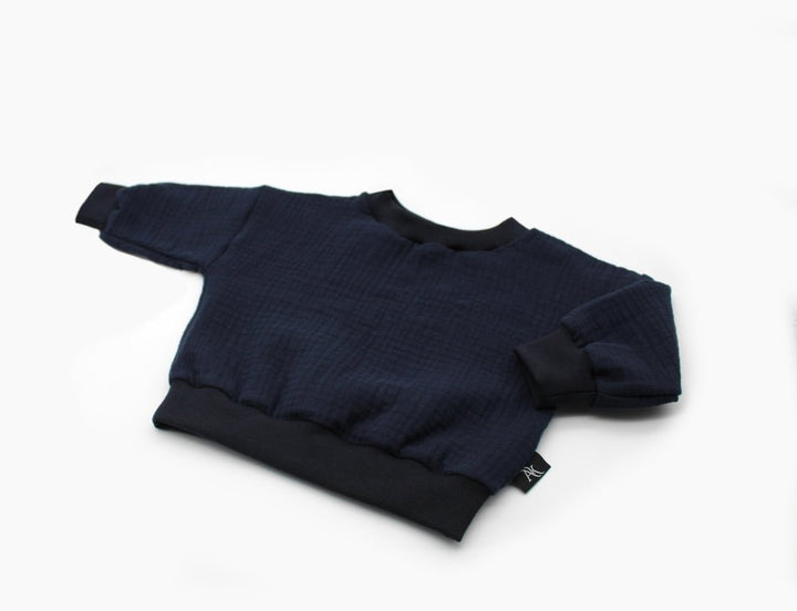 Muslin Sweater - Navy Blue 0 - 1 Year - AnnaKarinna