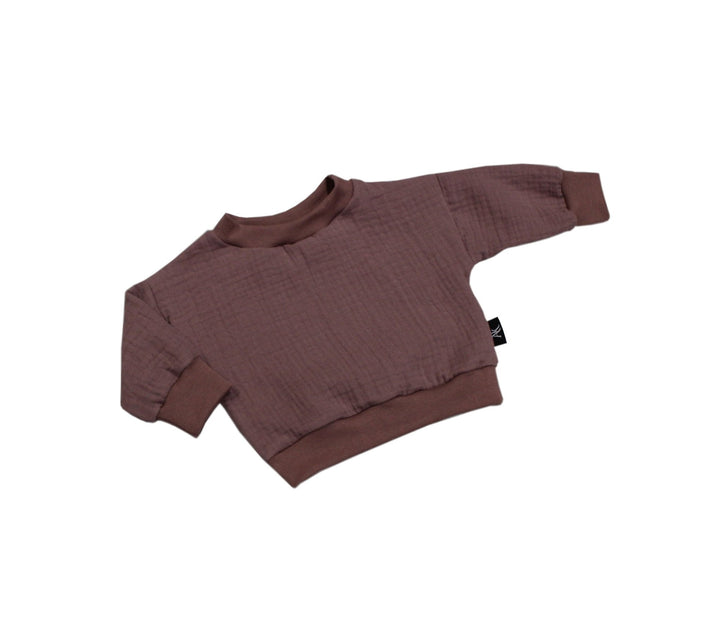 Muslin Sweater - Old Mauve 0 - 1 Year - AnnaKarinna