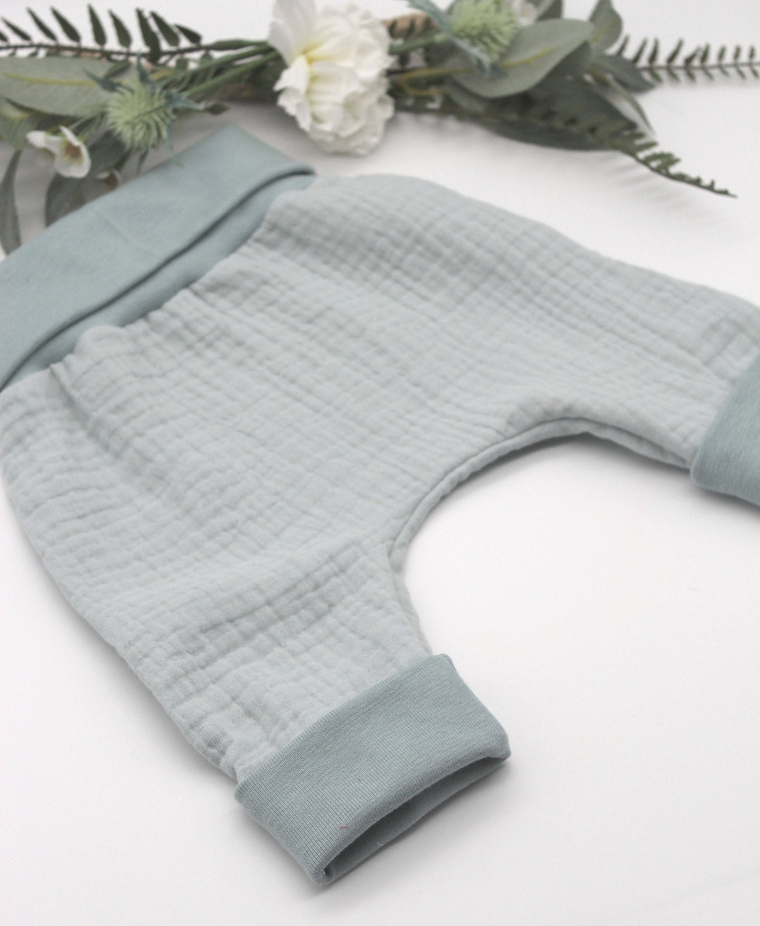 Muslin T-shirt and Baggy Pants Set - Sea Green 0 - 1 Year - AnnaKarinna