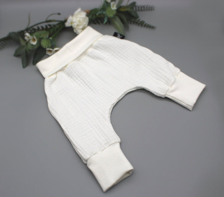 Muslin T-shirt and Baggy Pants Set - White NB - AnnaKarinna