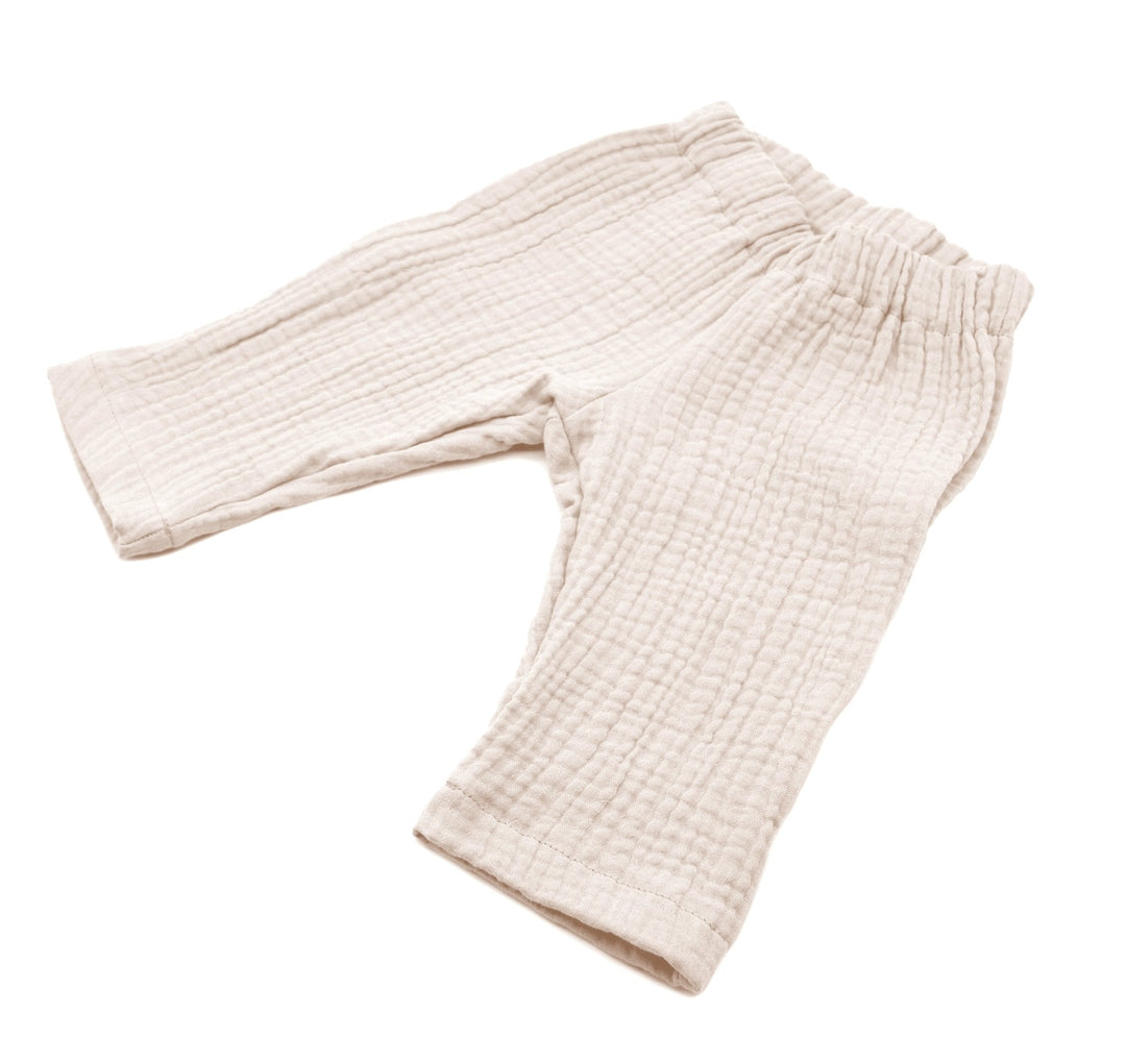 Muslin T-shirt and Pants Set - Beige 4 - 6 Years - AnnaKarinna