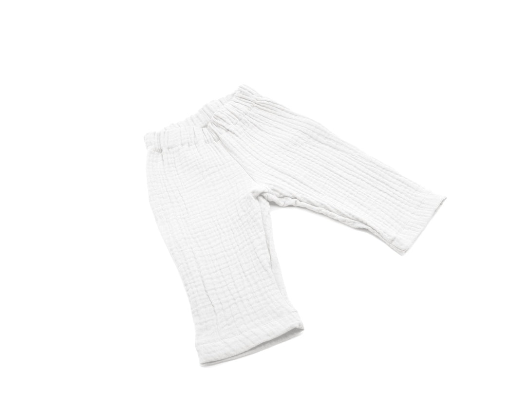 Muslin T-shirt and Pants Set - White 1 - 3 Years - AnnaKarinna