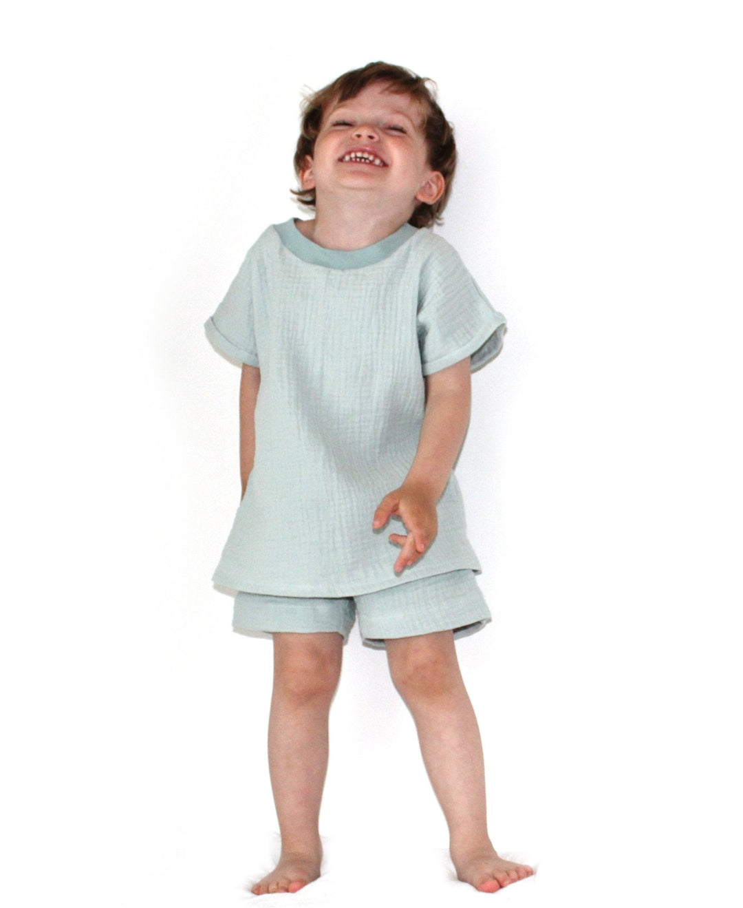 Muslin T-shirt and shorts set - Sea Green 1 - 3 Years - AnnaKarinna