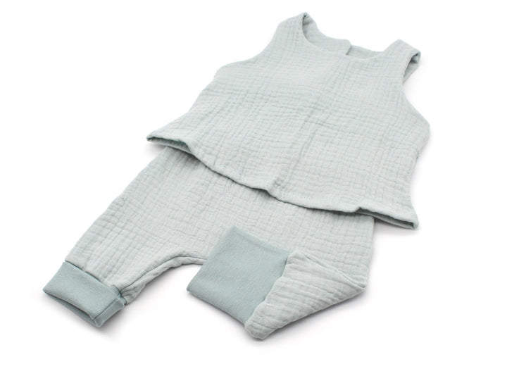 Muslin Top and Baggy Pants Set - Sea Green 4 - 6 Years - AnnaKarinna