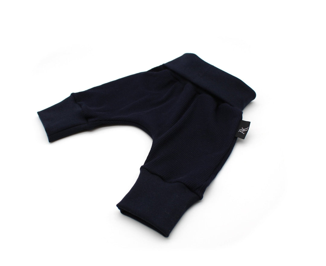 Navy Blue Baggy Rib Cotton Pants 0 - 1 Year - AnnaKarinna