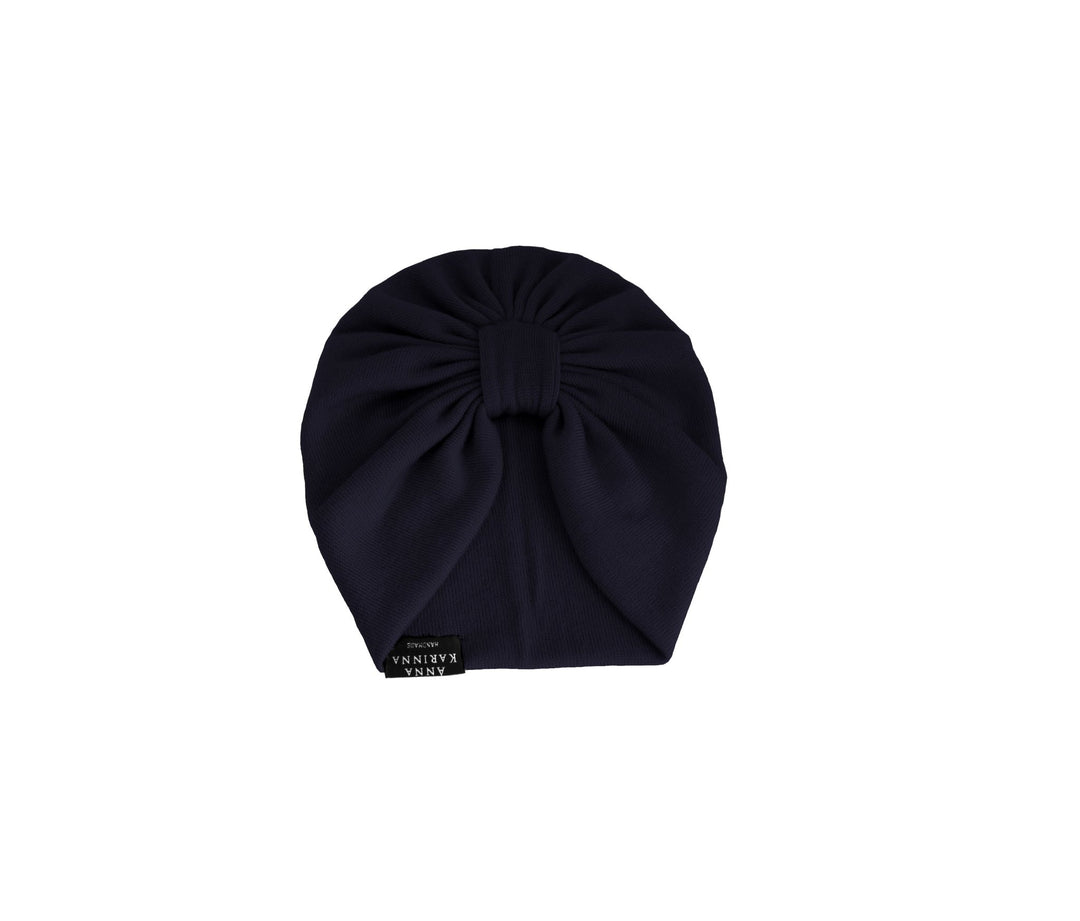 Navy Blue Merino Wool Turban - AnnaKarinna