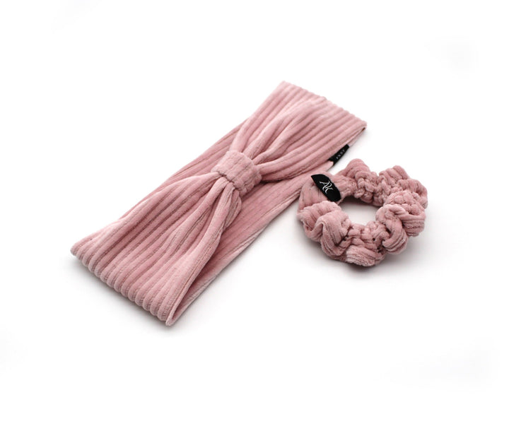 Nude Pink Turban Headband & Small Scrunchie Set - AnnaKarinna