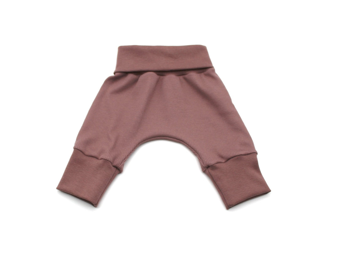 Old Mauve Baggy Rib Cotton Pants 0 - 1 Years - AnnaKarinna