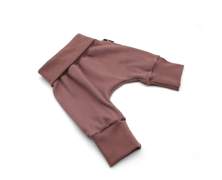 Old Mauve Baggy Rib Cotton Pants 1 - 3 Years - AnnaKarinna