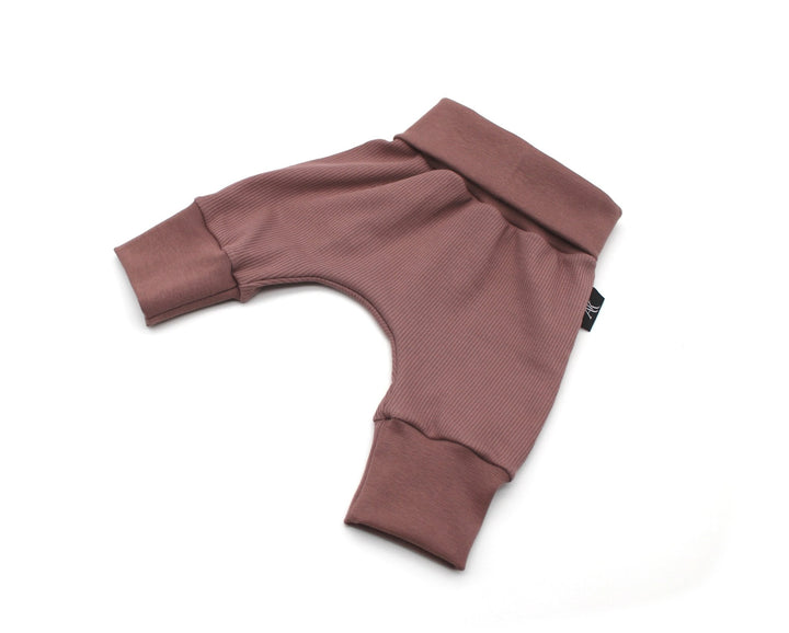 Old Mauve Baggy Rib Cotton Pants 1 - 3 Years - AnnaKarinna