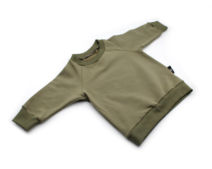 Organic Baby Pullover Olive Color 4 - 6 Years - AnnaKarinna