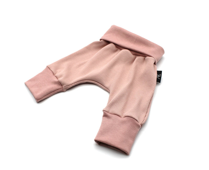 Pink Baggy Rib Cotton Pants - AnnaKarinna