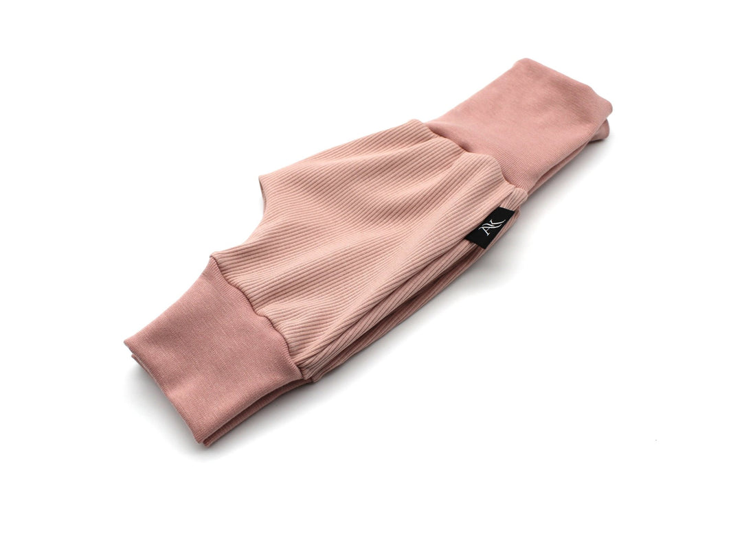 Pink Baggy Rib Cotton Pants - AnnaKarinna