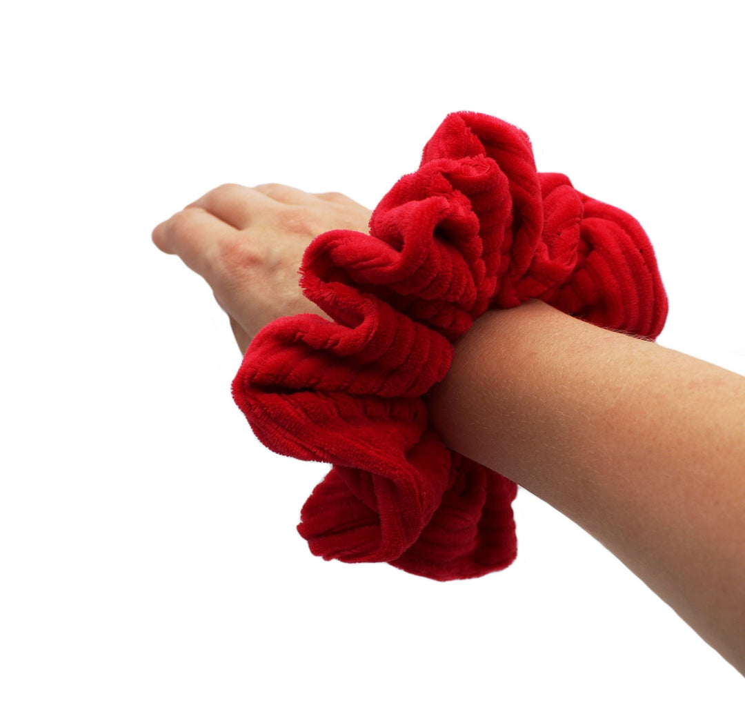 Red Rib cotton Scrunchie - AnnaKarinna