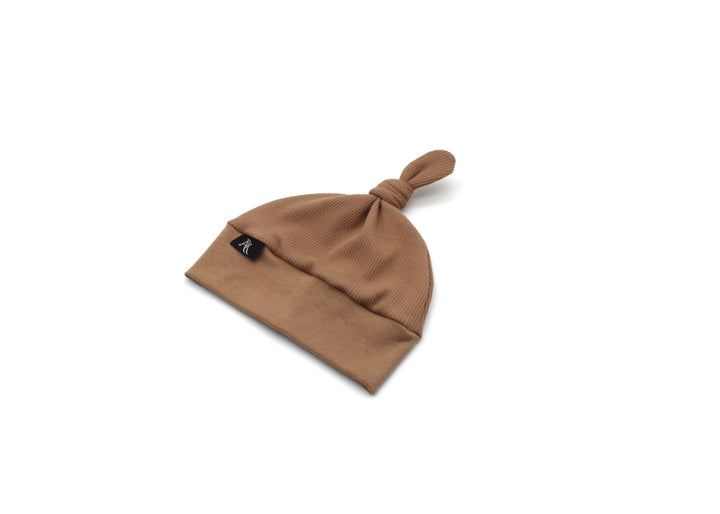 Rib Cotton Beanie - Brown - AnnaKarinna