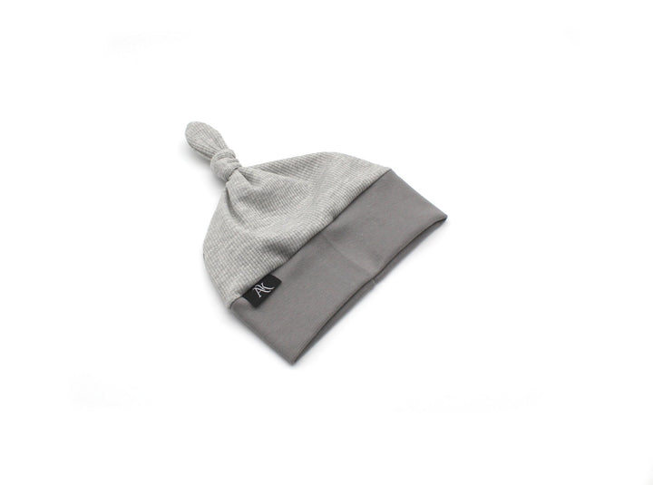 Rib Cotton Beanie - Gray Melage - AnnaKarinna