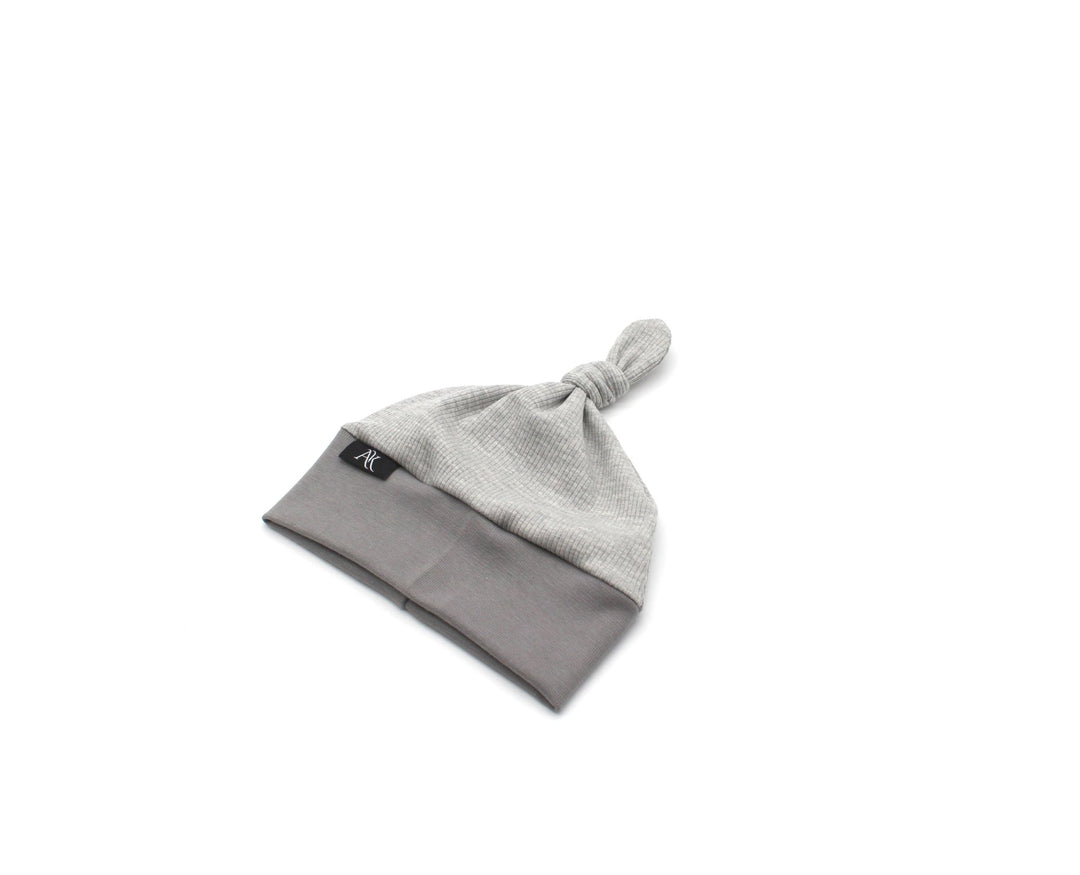 Rib Cotton Beanie - Gray Melage - AnnaKarinna