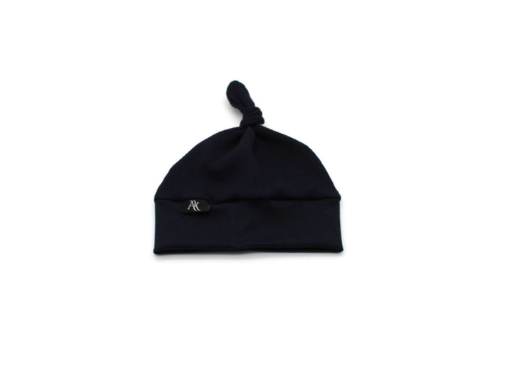 Rib Cotton Beanie - Navy Blue - AnnaKarinna