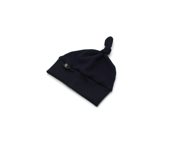 Rib Cotton Beanie - Navy Blue - AnnaKarinna