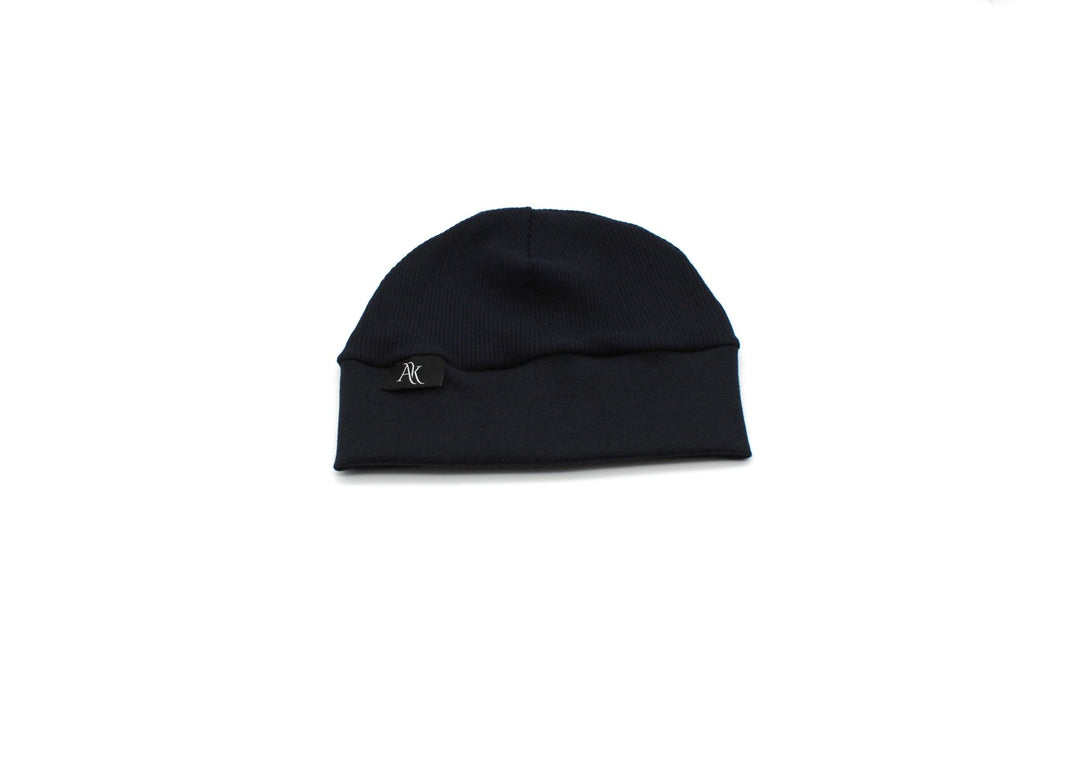 Rib Cotton Hat - Navy Blue - AnnaKarinna