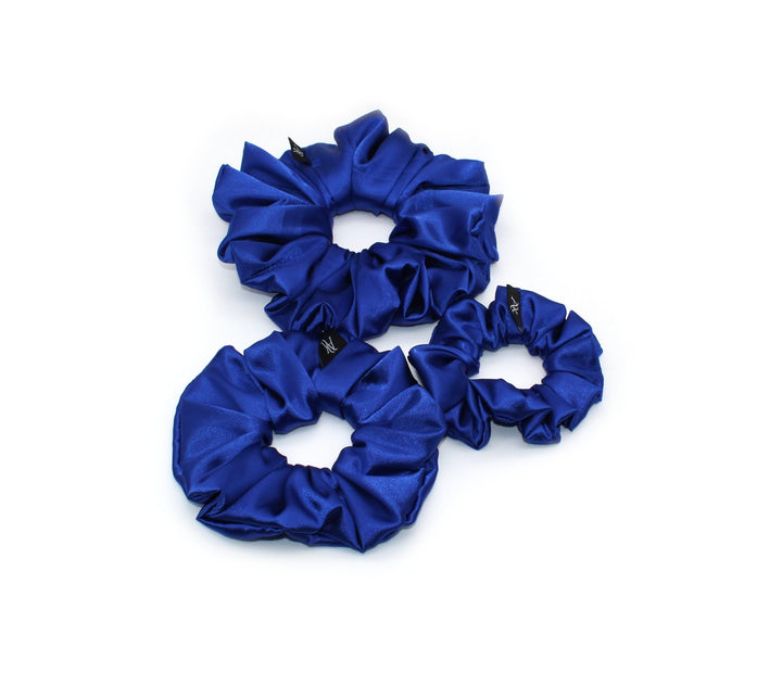 Satin XL, Medium, Small Blue scrunchie - AnnaKarinna