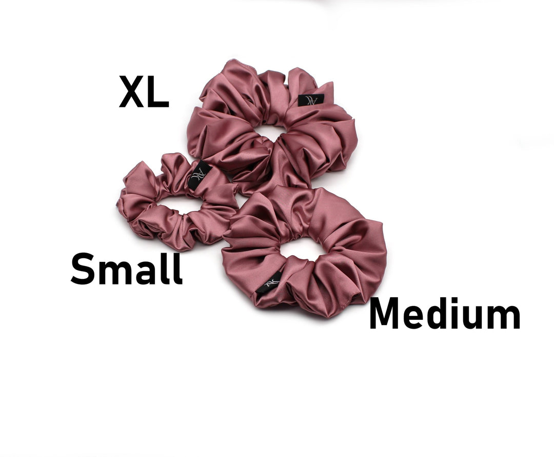 Satin XL, Medium, Small Brown scrunchie - AnnaKarinna