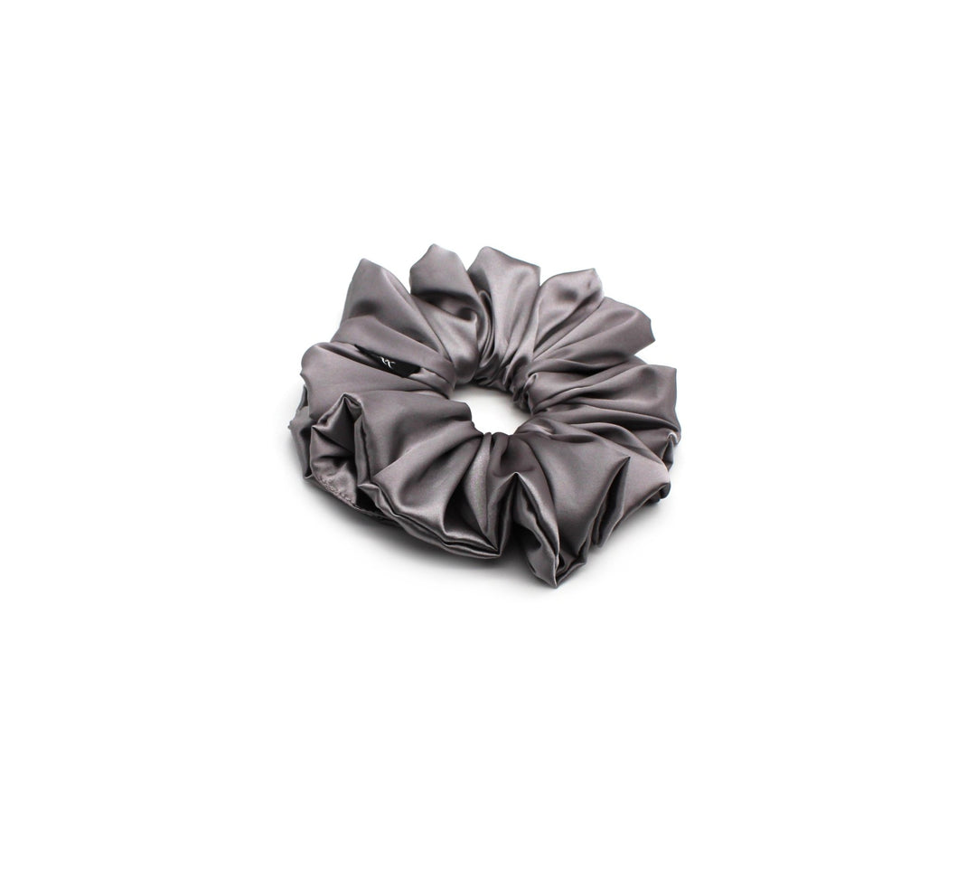 Satin XL, Medium, Small Silver gray scrunchie - AnnaKarinna