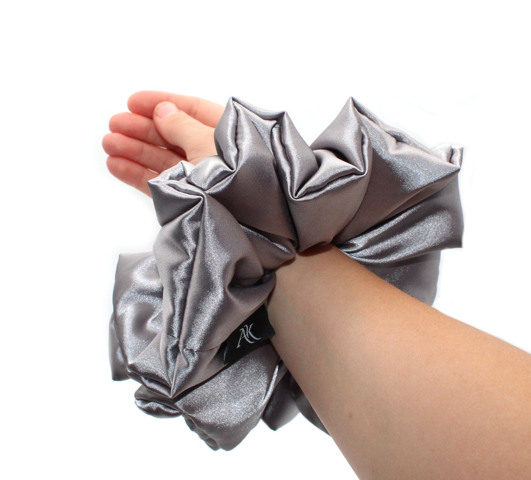 Satin XL, Medium, Small Silver gray scrunchie - AnnaKarinna