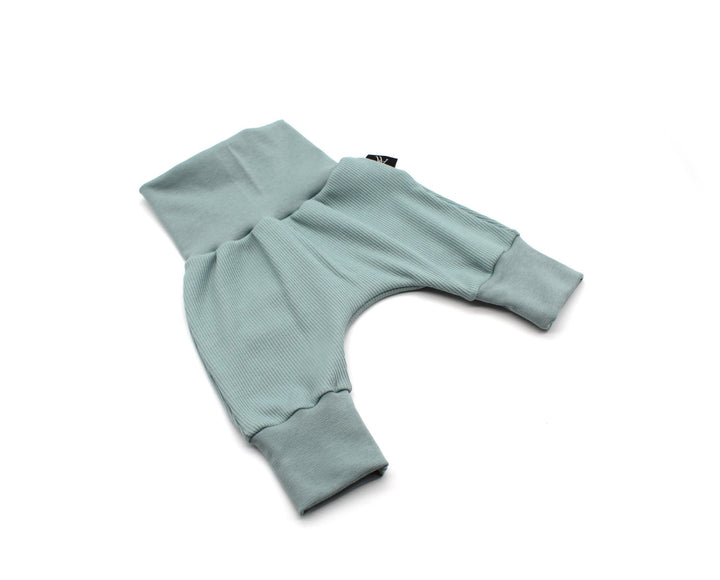 Sea Green Baggy Rib Cotton Pants 1 - 3 Years - AnnaKarinna