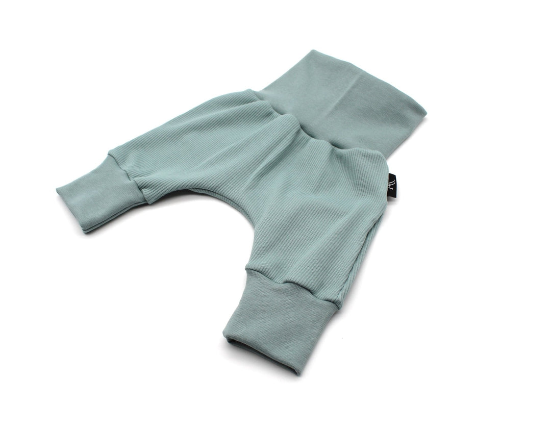 Sea Green Baggy Rib Cotton Pants NB - AnnaKarinna