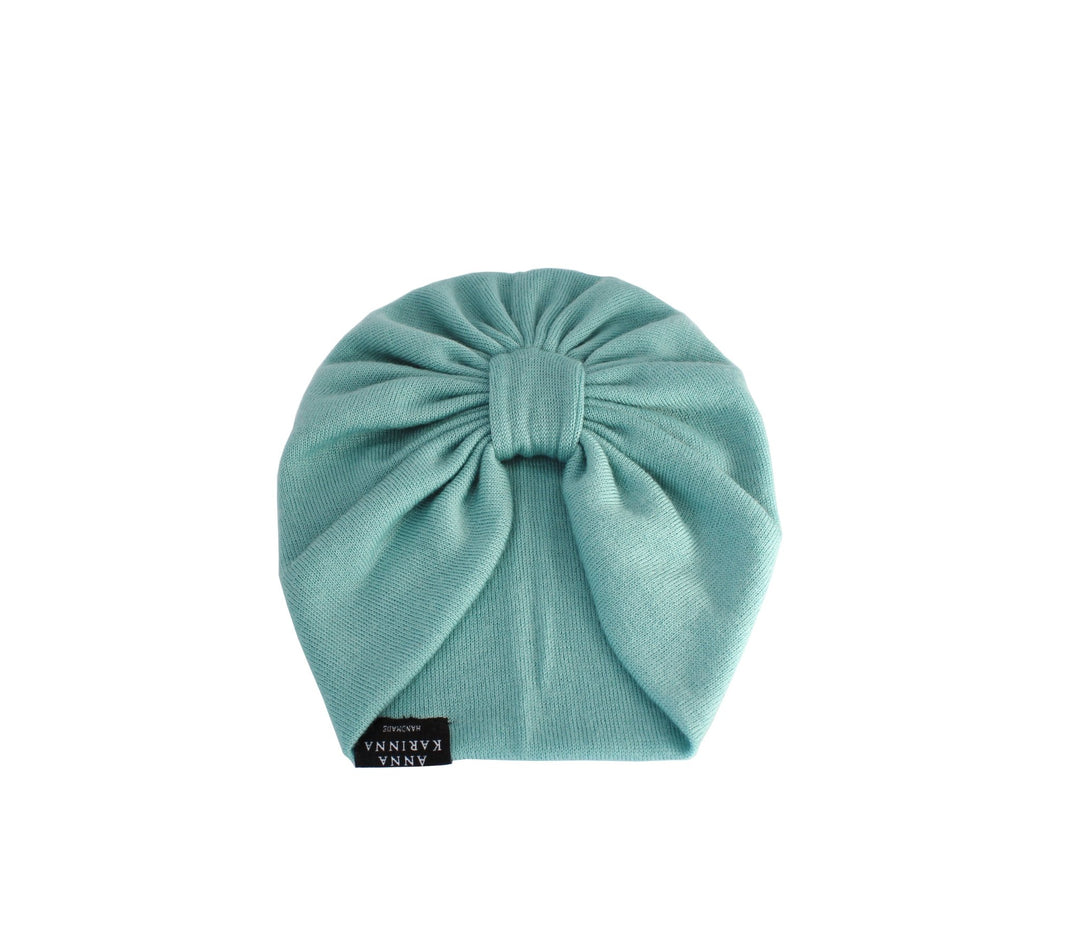 Sea Green Merino Wool Baby Turban - AnnaKarinna