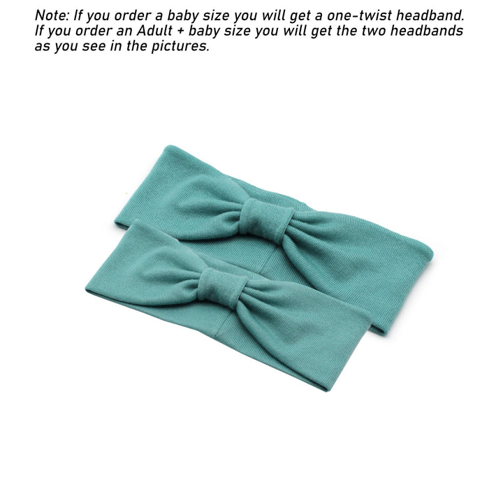 Sea Green Merino Wool turban headband, Soft Mommy and me Headband - AnnaKarinna