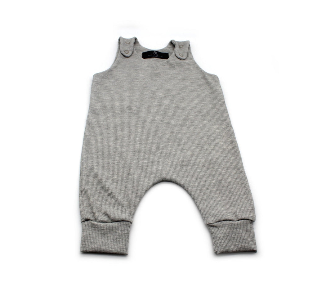 Summer Baby Romper rib cotton Gray 0 - 1 Year - AnnaKarinna